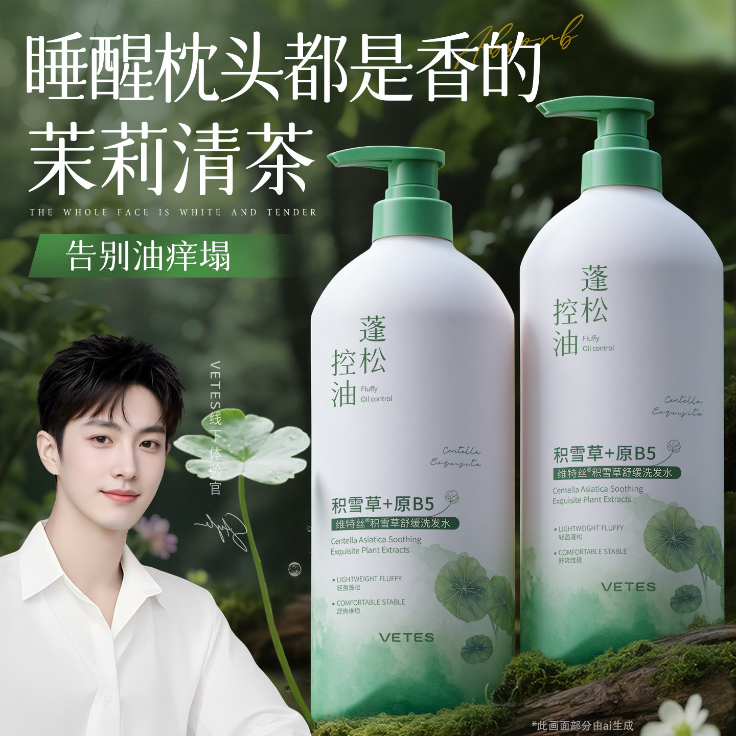 洗发水控油蓬松去屑止痒洗头膏露男女士套装氨基酸官方正品旗舰店