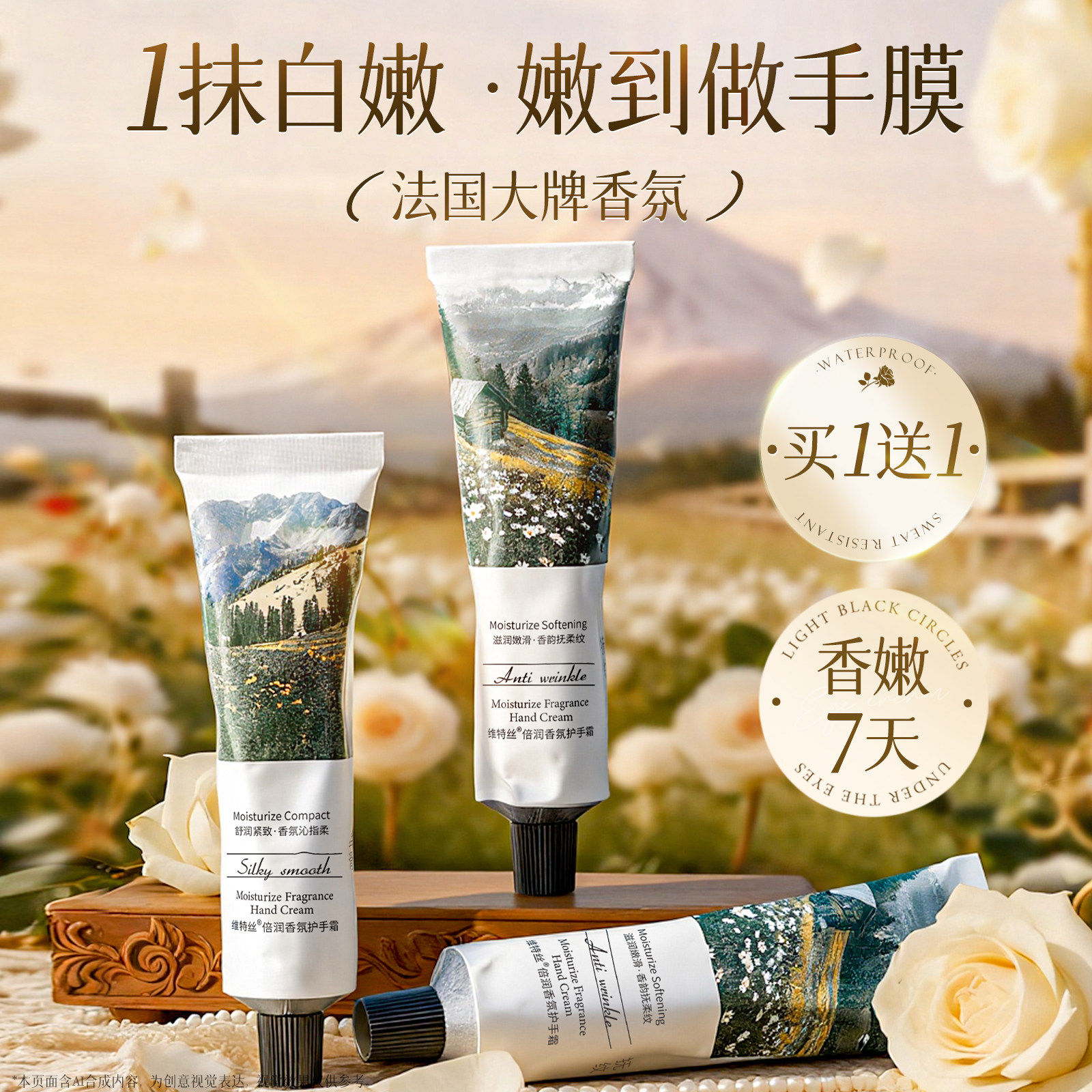 护手霜滋润保湿补水防干裂粗糙美嫩白去手纹男女士专用官方旗舰店