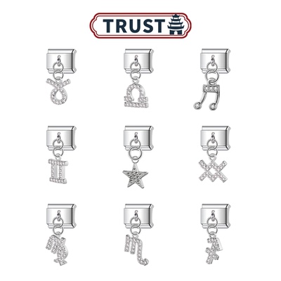 模块手链12星座吊坠带钻