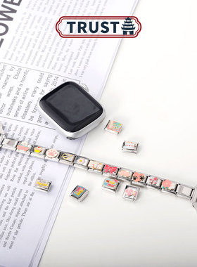 Trusta模块手链diy粉色手表表带连接器卡通可爱自由拆卸闺蜜饰品