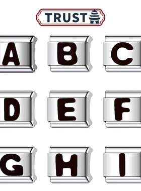 Trusta模块手链小众设计钛钢链黑色字母情侣闺蜜首饰饰品DIY拼接