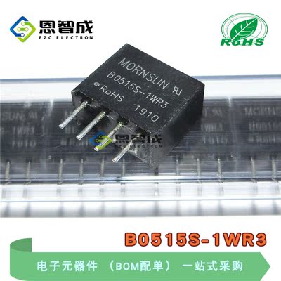 B0515S-1WR3  DC-DC 输入5V转15V输出 电源模块1W 全新原装