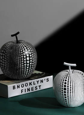 摆件草间弥生黑白波点苹果猫头鹰