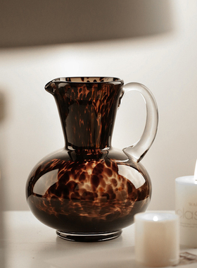 大泡泡玻璃复古轻奢客厅豹纹花瓶