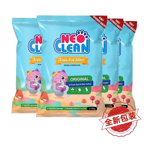 (NEO CLEAN)NEO植物豆腐猫砂绿色环保大颗粒结团猫咪猫沙 味*4包