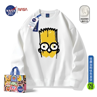 NASA联名辛普森卡通圆领卫衣男女宽松oversize潮牌上衣休闲印花秋