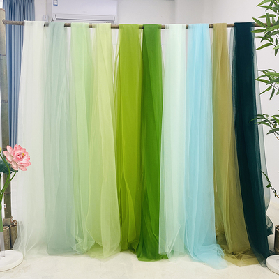 绿色纱幔网纱布料中式场景布置