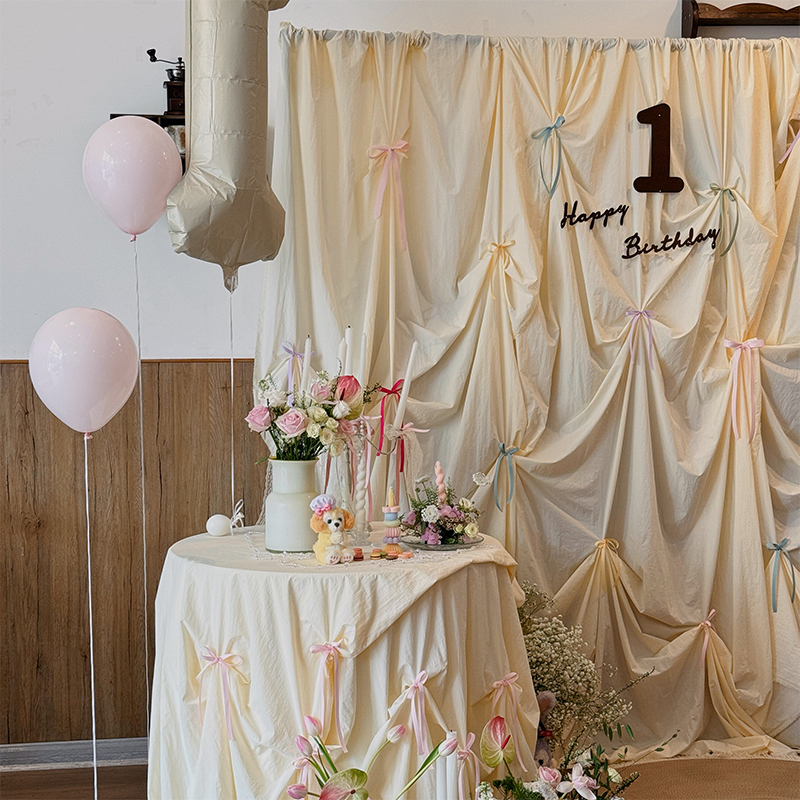 复古奶油风原生布料背景装饰布