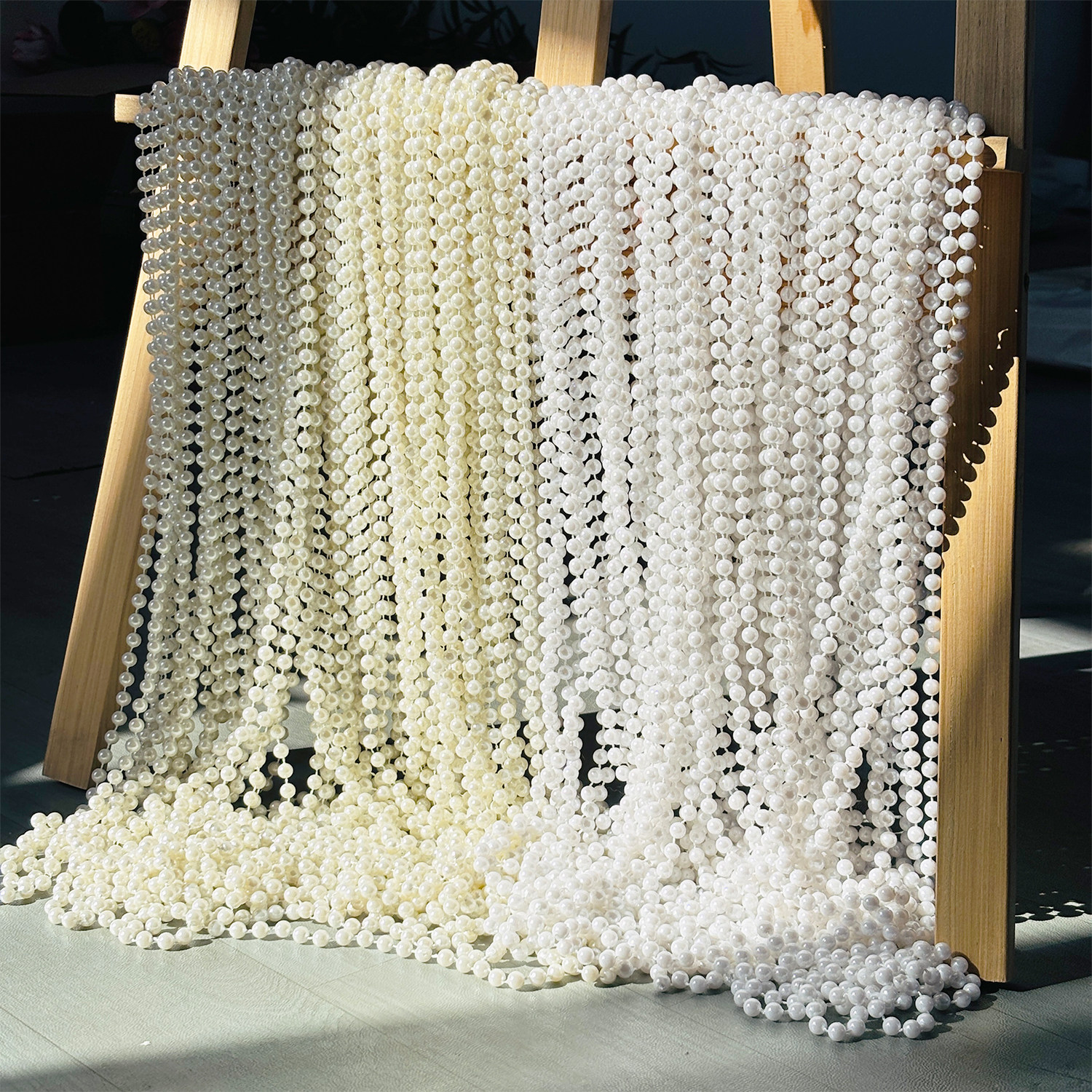 仿珍珠链条婚庆装饰配件diy材料婚礼布置珍珠串挂饰连线珠帘长条