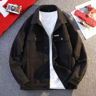 夹克男士 秋季 工装 修身 潮牌机车网红上衣服 休闲潮流牛仔外套男韩版