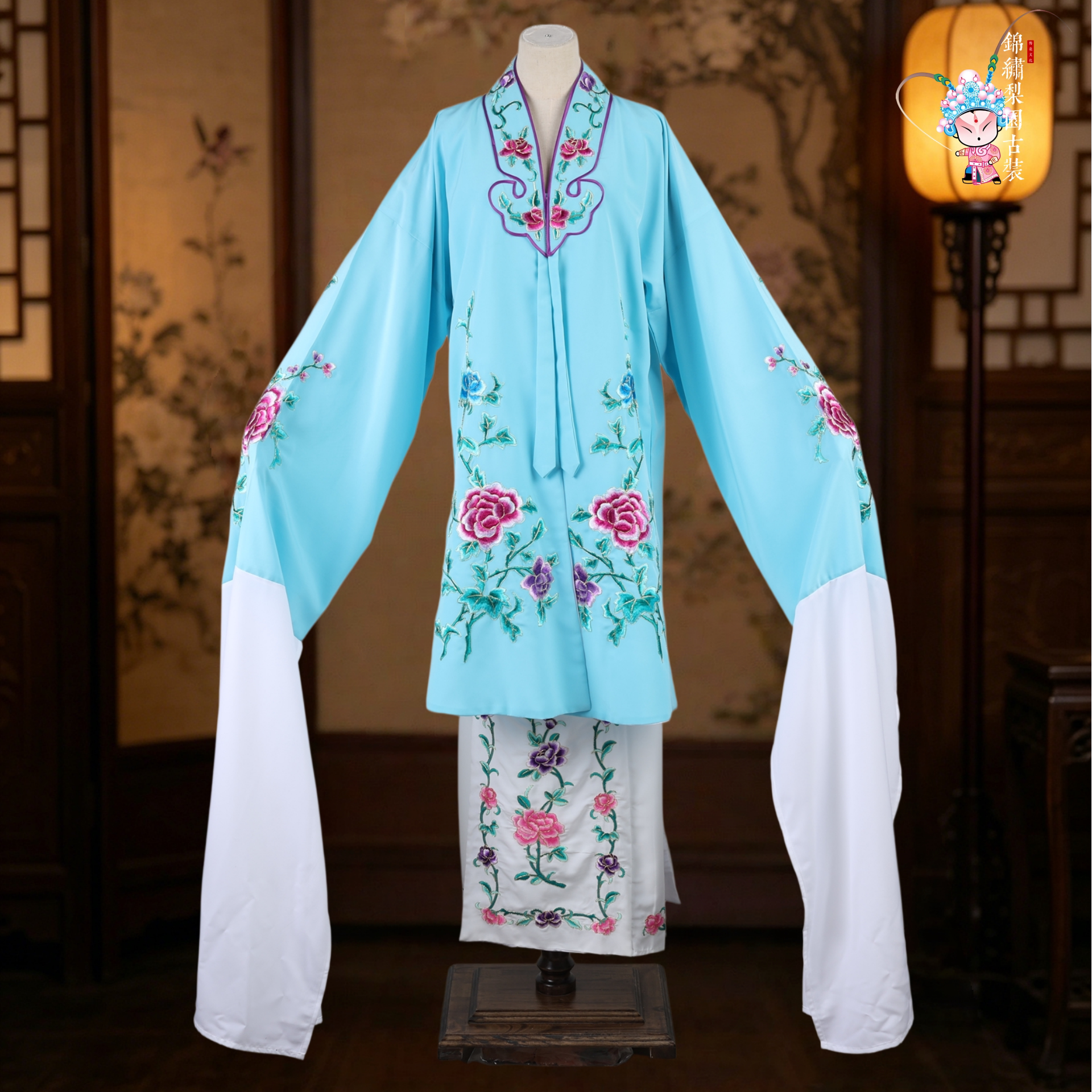 京剧女花旦青衣水袖古装戏服