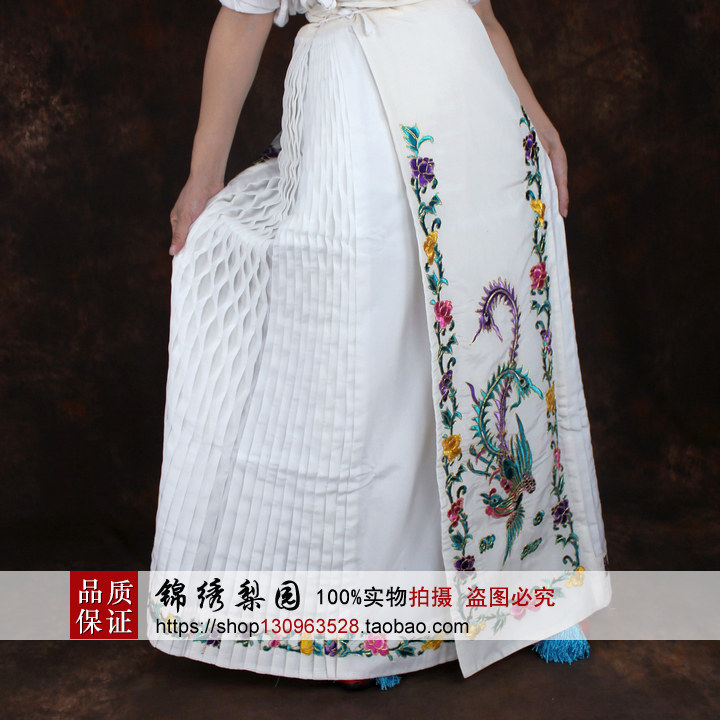 戏曲古装京剧花旦腰包青衣裙旦角贵妃皇后裙虞姬绣凤大褶鱼鳞腰包