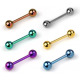 阳极氧化进口纯钛合金F136纯钛舌钉乳钉改色耳钉耳桥钉穿刺饰品