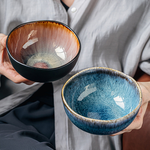 中古风2025年新款5英寸米饭碗异形小碗陶瓷饭碗家用小吃甜品碗