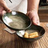 日式 复古6英寸窑变面碗沙拉碗复古陶瓷碗不规则小吃零食碗点心碗