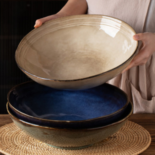 日式 12英寸陶瓷酸菜鱼大碗酒店汤盆超大号龙虾碗高级感水煮鱼碗