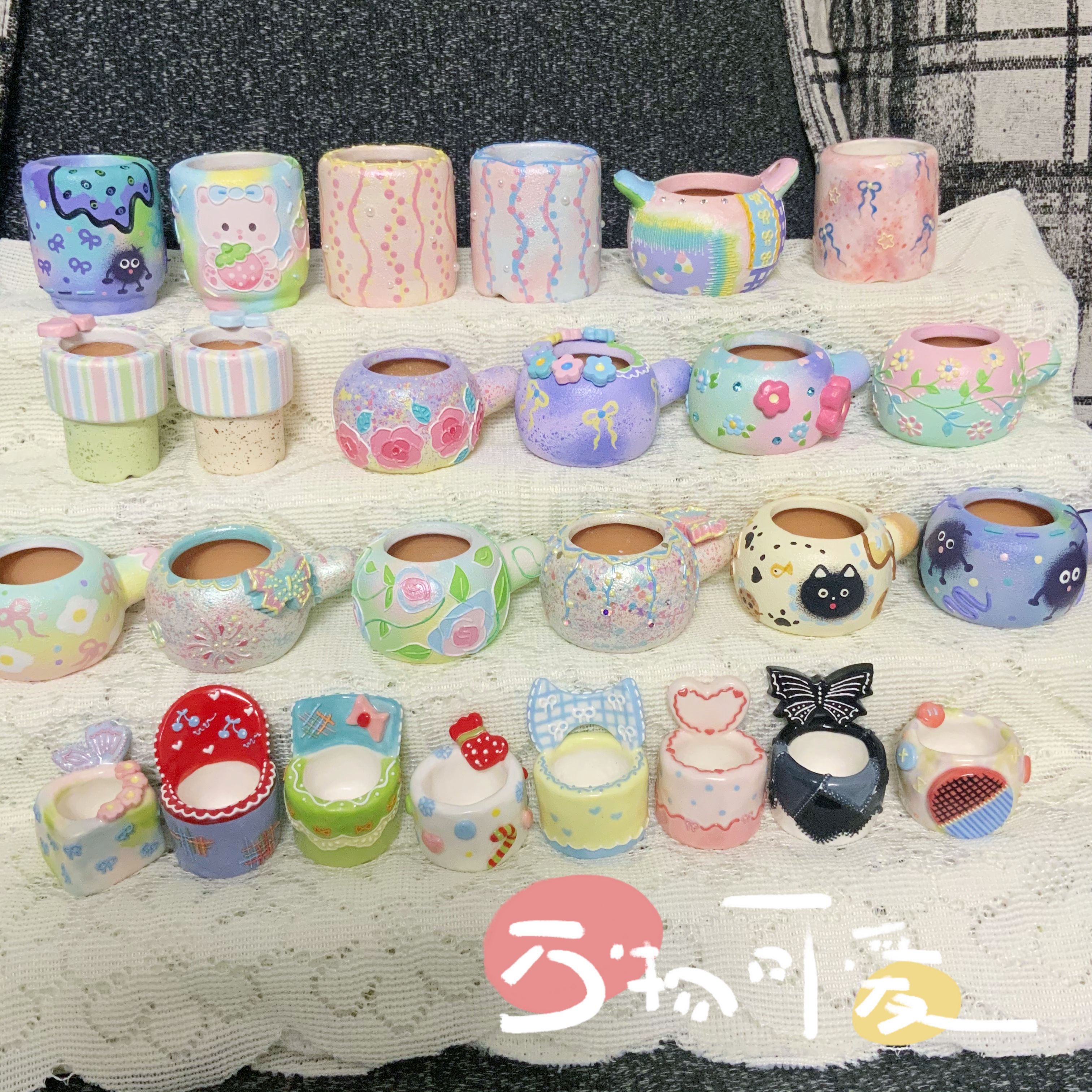 朵吖DUOYA原创小沙发款陶瓷手捏多肉小花盆拇指盆