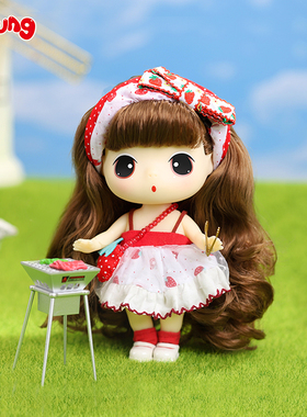 ddung冬己春夏新款18cm换装关节娃娃 可爱治愈礼物送女生小草莓
