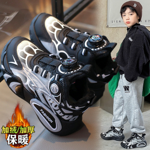 男童篮球鞋儿童冬季2026新款儿童运动鞋二棉加绒保暖跑步休闲鞋子