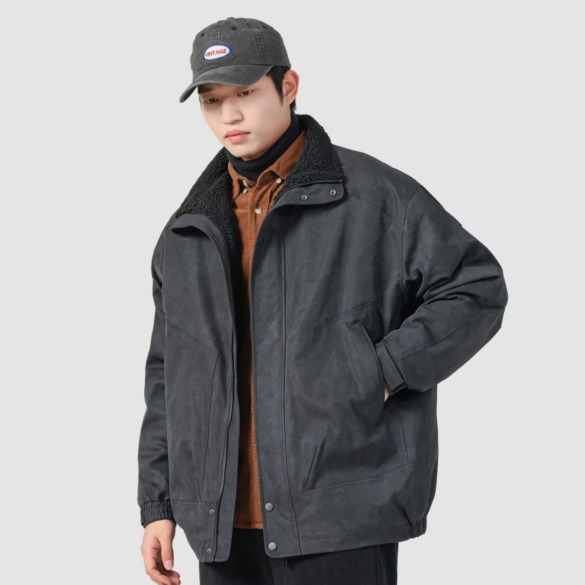 春秋季薄款外套男韩版潮流帅气百搭教练夹克男运动风衣男装秋装