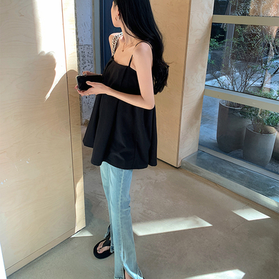 黑色吊带背心女夏外穿内搭
