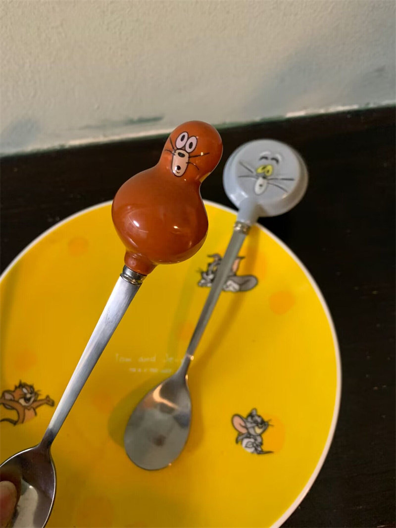 久物 猫和老鼠咖啡勺可爱小老鼠猫咪勺子经典动画卡通勺搅拌勺