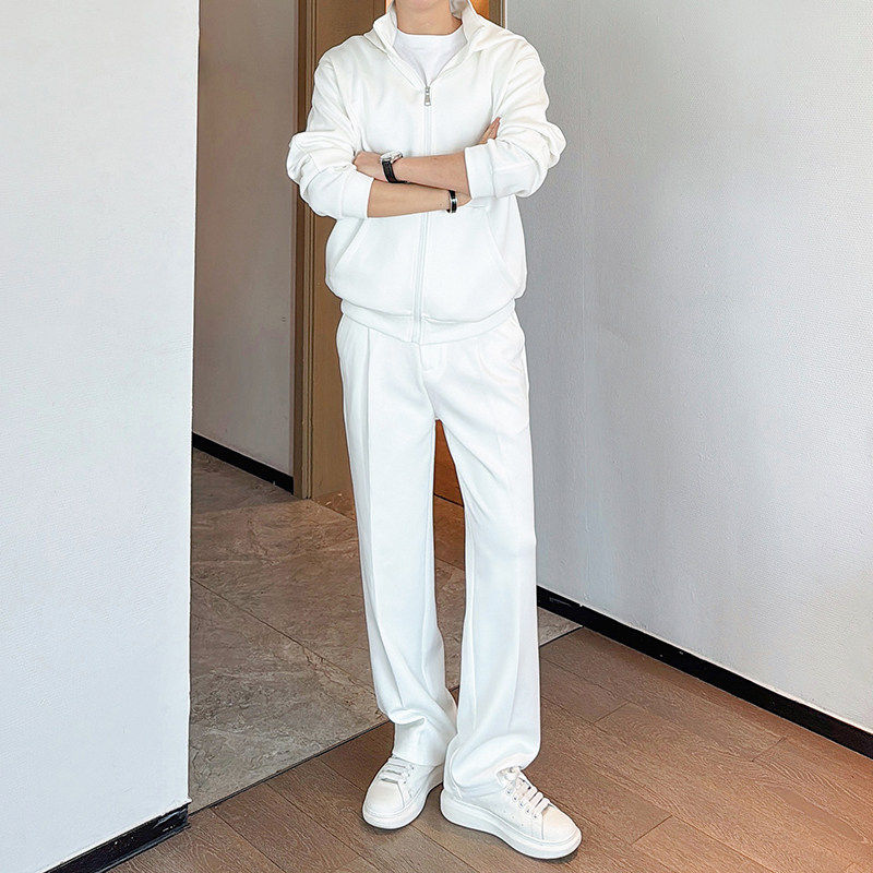 轻奢运动套装男2026春秋潮牌宽松休闲卫衣长裤直筒百搭卫裤两件套