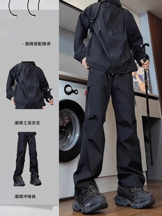 高端秋季黑武士工装夹克套装男士一整套冲锋衣裤子户外徒步登山服