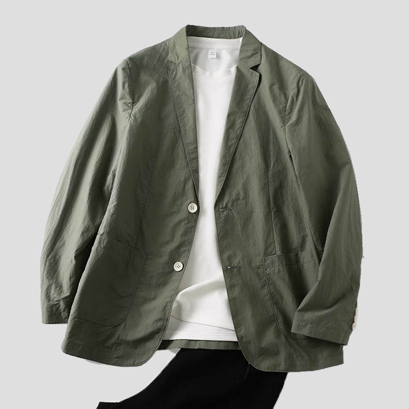休闲 西服男士春秋季纯色商务长袖外套轻奢高级感薄款速干 干便服