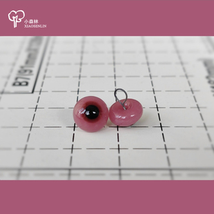 小森林◉泰迪熊优质黑白搞怪兔子眼 手工烧制关节艺术家ooak玻璃眼