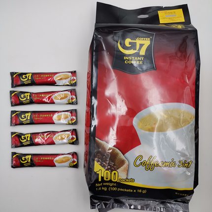 中原G7三合一速溶咖啡16g独立装 原味咖啡粉越南进口提神防困大包