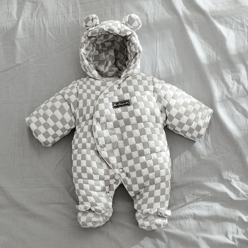 新生婴儿保暖加厚连体衣