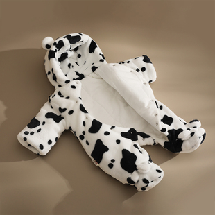 外出抱衣宝宝棉服套装 婴儿连体衣冬季 加绒加厚保暖包脚新生儿冬装