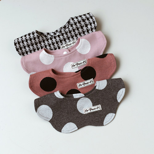 婴姿婴儿花瓣口水巾双面可用