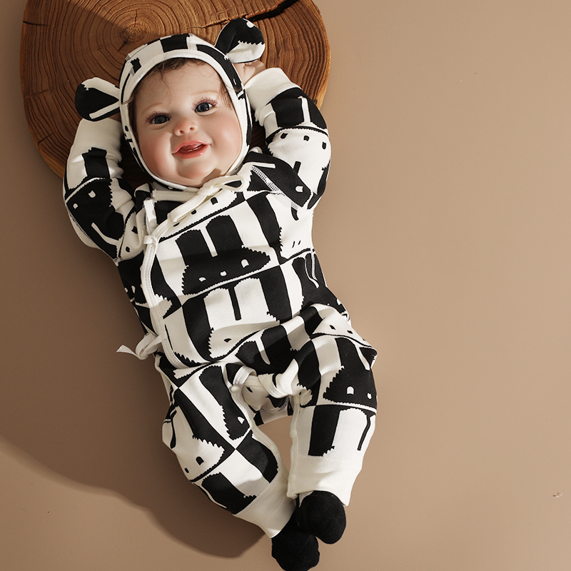 初生婴儿男女宝宝连体春秋和尚服