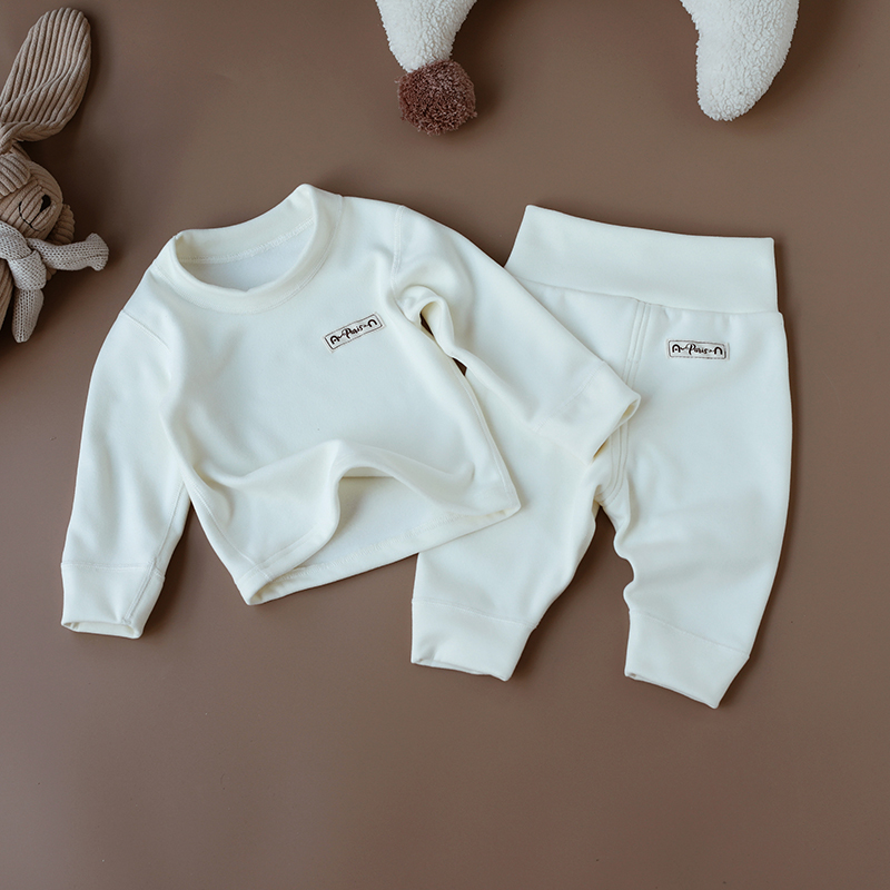 婴儿保暖内衣套装高腰护肚