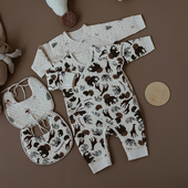 婴姿ins新生婴儿衣服秋冬空气棉连体满月宝宝和尚服夹棉保暖爬服