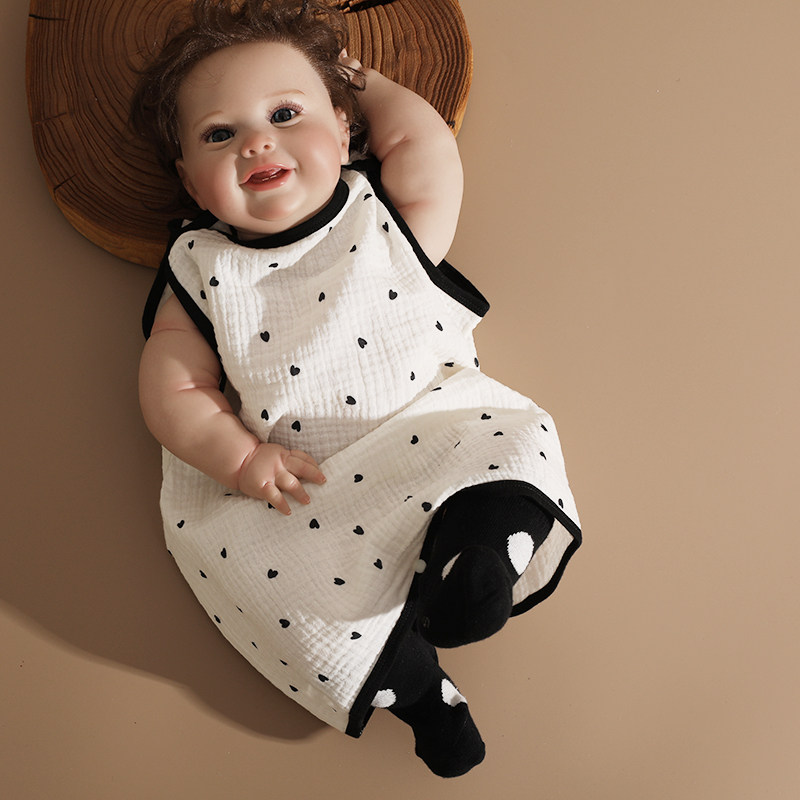 双层纱布睡袋薄款宝宝纯棉婴儿背心儿童空调房无袖防踢被夏季睡袋