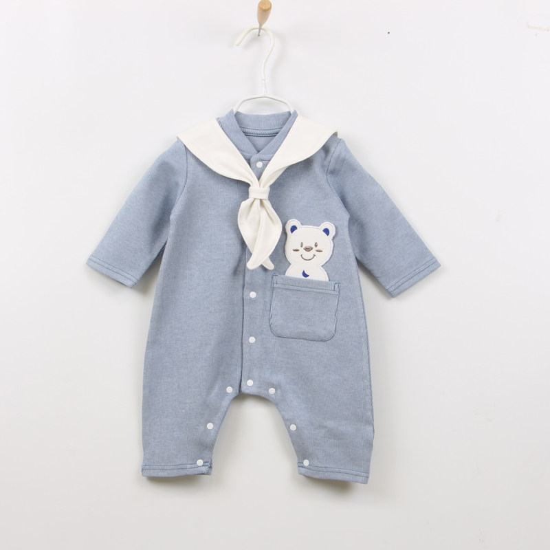 新品春款婴儿新生儿衣服宝宝连体哈衣纯棉爬服男女宝连体外出服