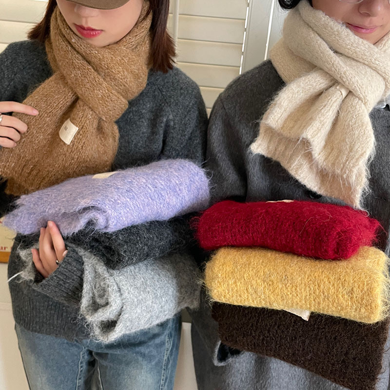 【黛绿】韩国ggg软糯舒适纯色围巾显白个性保暖气质ins风简约围脖