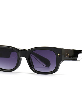 跨境欧美窄小框方形铆钉墨镜潮流街拍摩登魅力复古太阳镜