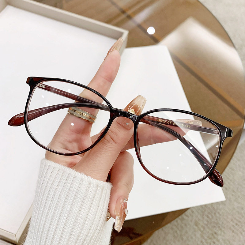 韩版TR90超轻细框椭圆眼镜框架女素颜小脸近视防蓝光平光镜学生镜