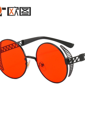 T22027朋克金属网格装饰摩登太阳镜个性潮流网红ins复古男女墨镜