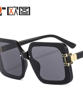 欧美大框男女士太阳镜 H装饰大牌时尚墨镜街拍修脸跨境潮眼镜M429