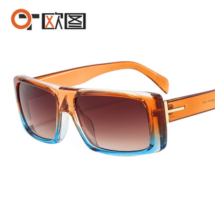 ins复古个性 方框T字缀饰撞色男女士欧美太阳镜 墨镜 欧图新款 M352