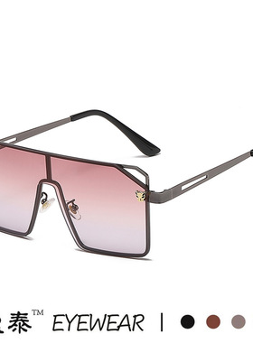 新款个性豹子头连体片太阳镜欧美跨境时尚大框墨镜朋克风街拍眼镜