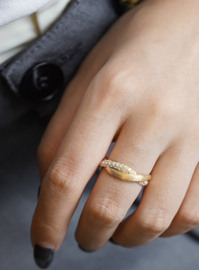 魔猫昭昭通体s925纯银双环戒指