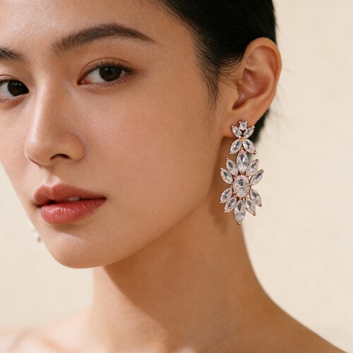 法式复古夸张长款高级感耳饰耳坠轻奢大气新娘耳环方圆脸显瘦森系