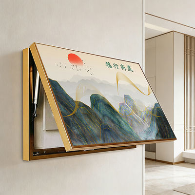 稳行高处液压电表箱装饰画晶瓷画遮挡配电箱客厅餐厅总开关上翻画