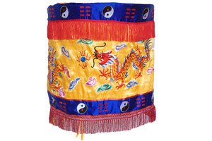 刺绣0.8米道家五龙黄龙宝盖伞佛顶经幢盖佛家绣品黄罗伞绸缎厂家